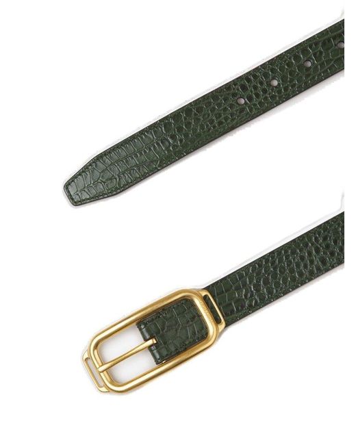 Tom Ford Green Croco Leather Belt for men