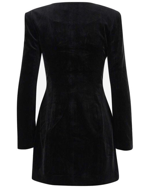 Self-Portrait Black Embellished V-neck Dress