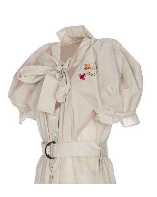 Vivienne Westwood White Knot Detailed Belted Dress