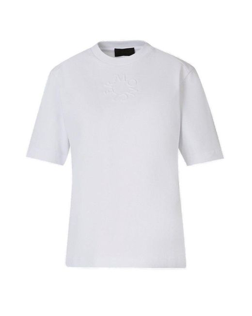 Moncler White Monogram Cotton T-shirt