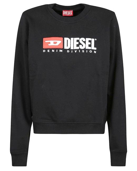 DIESEL Black Chest Logo Rib Trim Sweatshirt