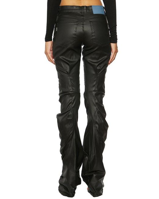 OTTOLINGER Black Asymmetric Ruched Slim-cut Trousers