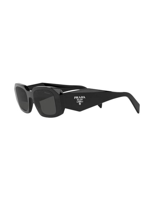 Prada Black Pr 27zs Branded-arm Rectangle-frame Acetate Sunglasses