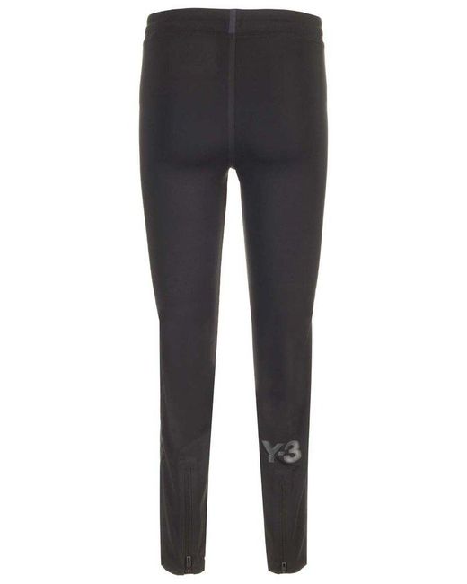 Y-3 Gray Logo Printed Running Leggings for men