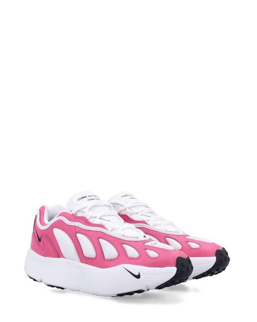 Comme des Garçons Pink Lace-Up Sneakers for men