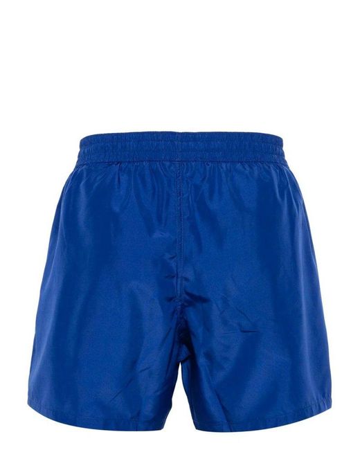 Balmain Blue Logo-tape Swim Shorts for men