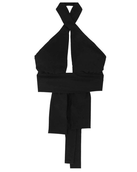 Magda Butrym Black Halterneck Wrap Bikini Top