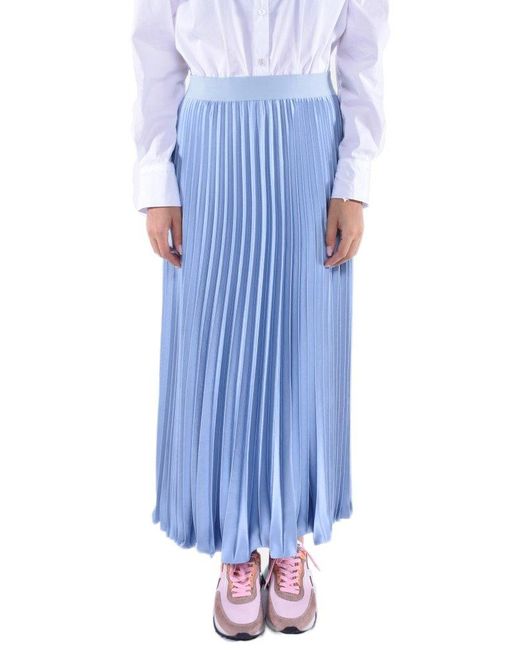 Weekend by Maxmara Blue High Waist Pleated Skirt