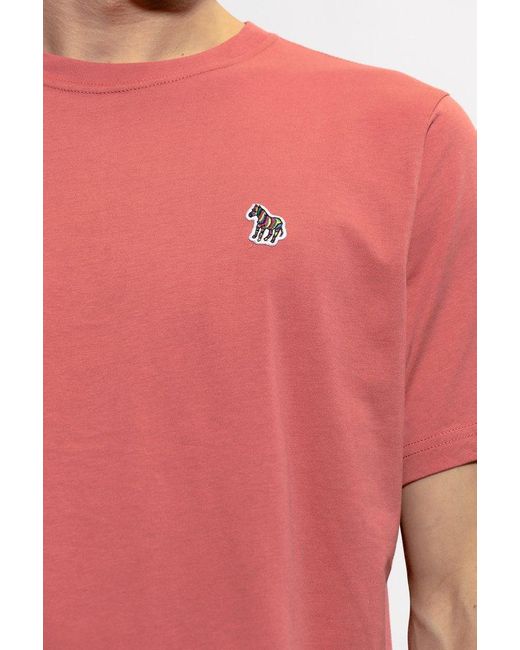 PS by Paul Smith Pink Ps Paul Smith T-Shirt With Logo Patch for men