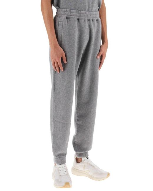 Maison Kitsuné Gray Elasticated-waistband Logo Patch Track Pants for men