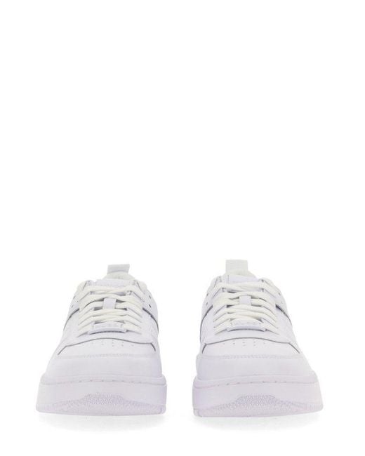 Boss White Logo-Embossed Low-Top Sneakers for men