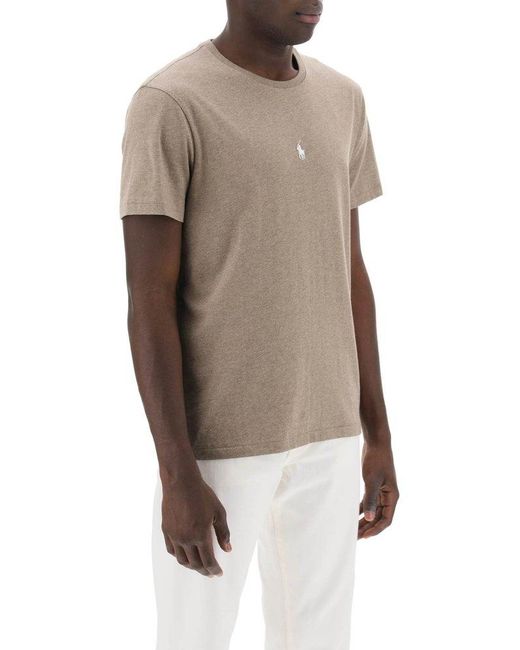 Polo Ralph Lauren Natural Custom Slim Fit Crew Neck T Shirt for men