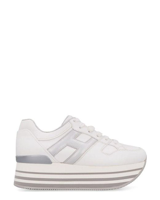 Hogan Maxi H222 Lace-up Sneakers in White | Lyst Canada