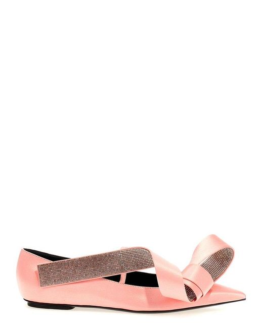 Sergio Rossi Pink Area Marquise Flat Shoes