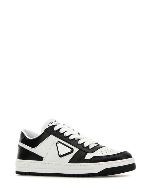 Prada Black Downtown Two-Toned Laced Sneakers