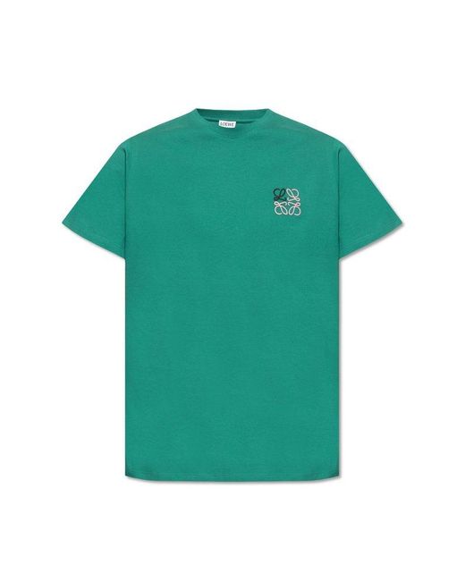 Loewe Green T-shirt With Logo, for men