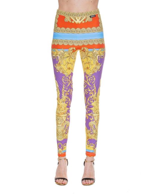 Versace Multicolor Barocco Goddess leggings