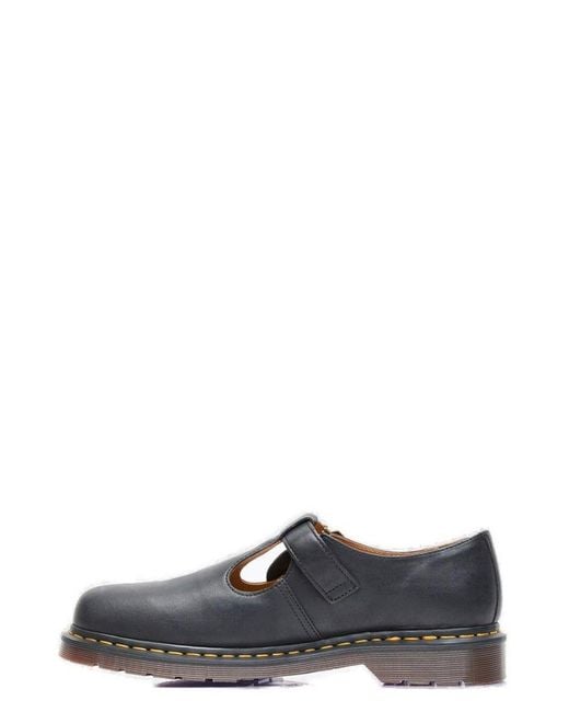 Dr. Martens Black T-Bar Regency Leather Mary Jane Shoes for men