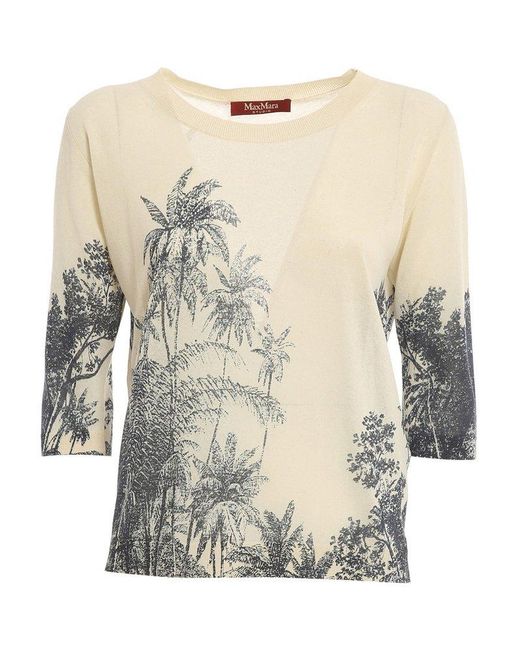 Max Mara Studio Cotton Graphic Printed 