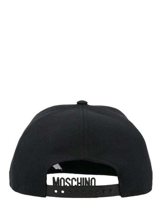 Moschino Black Double Question Mark Baseball Cap for men