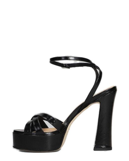 Chantal Black Open-Toe Heeled Sandals