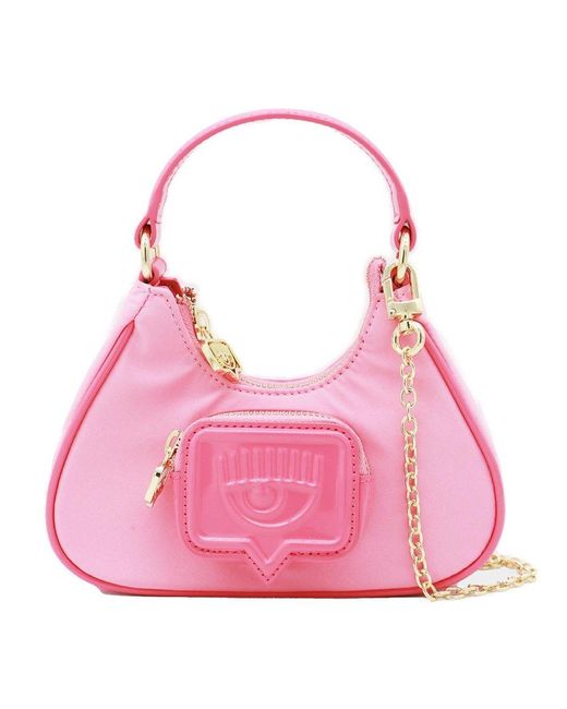 Chiara Ferragni Pink Eyelike Motif Shoulder Bag
