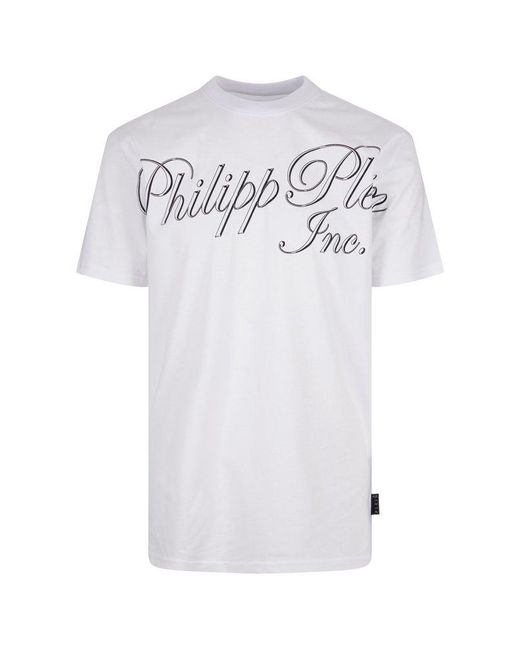 Philipp Plein White T-Shirt With Tm Print for men