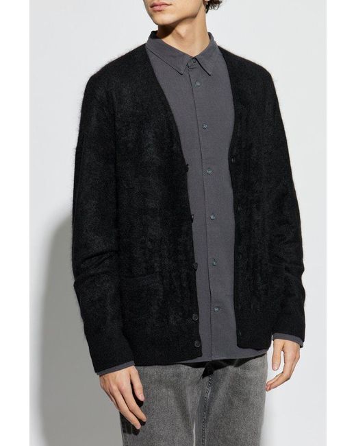 AllSaints Black Classic Knit Cardigan for men