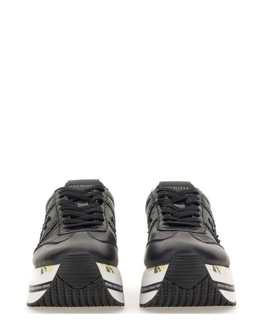 Premiata Black Beth Lace-up Platform Sneakers