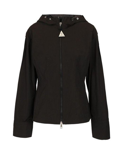 Moncler Black Pau Zip-Up Hooded Jacket