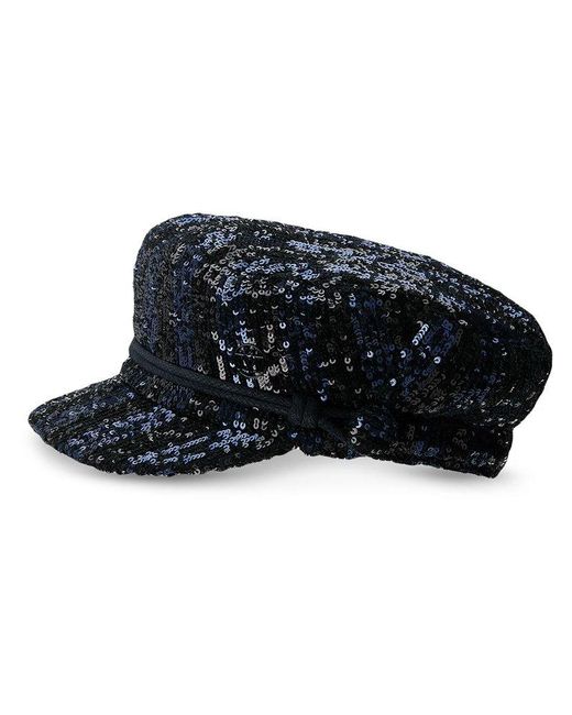 Maison Michel Black Sequined Hats Multicolour