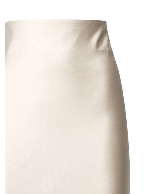 ANDAMANE White Ruched Midi Skirt