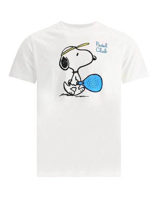 Mc2 Saint Barth Cotton Pad Snoopy Print T-shirt in White for Men | Lyst UK