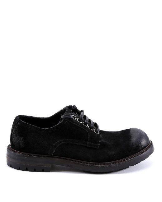Dolce & Gabbana Suede Laceup Shoes in Black for Men Lyst
