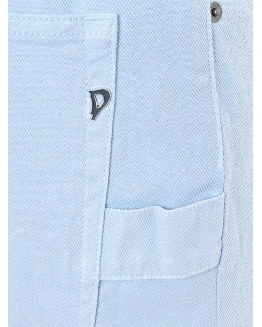 Dondup Blue Carrie Straight Cropped Leg Jeans