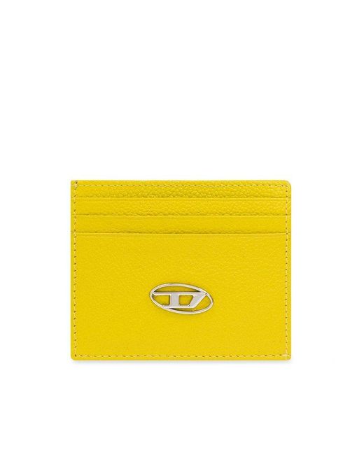 DIESEL Yellow Card Holder With Logo for men