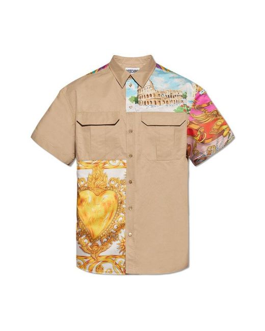 Moschino Natural Shirt With Short Sleeves, for men