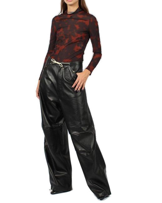 DARKPARK Black Daisy Drawstring Plonge Trousers