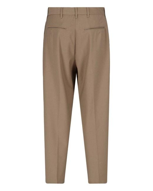 White Sand Natural Pleated Pants for men