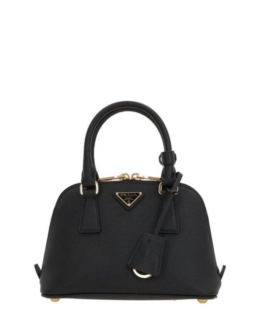 Prada Black Zip-Up Top Handle Bag