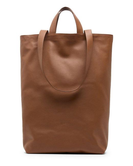 Marsèll Brown Logo-Embossed Top Handle Bag for men