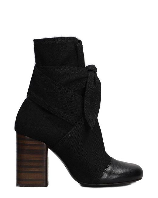 Lemaire Black Wrapped Round Toe Boots