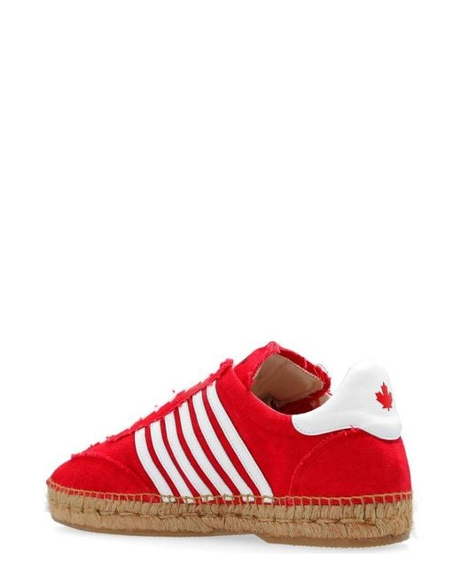 DSquared² Red Stripe Detailed Flat Espadrilles for men