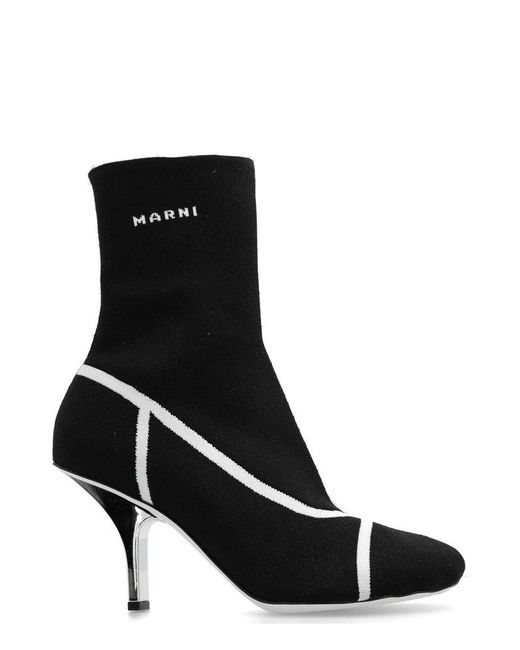 Marni Black Heeled Ankle Heeled Boots