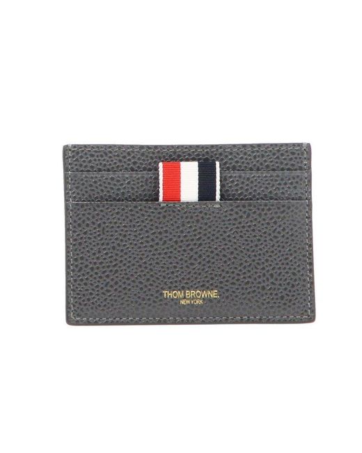 Thom Browne Leather Logo Printed Card Holder in Grey (Gray) for Men Lyst