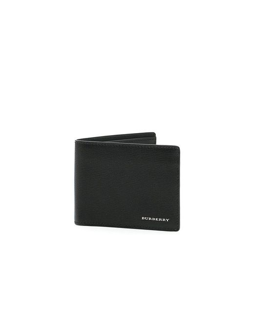 Burberry Black Logo Lettering Bi-fold Wallet for men