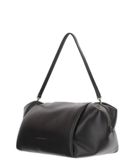 Carven Black Logo Printed Shoulder Bag