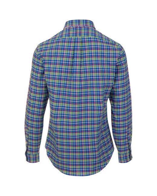 Polo Ralph Lauren Blue Pony Embroidered Long-sleeved Shirt for men