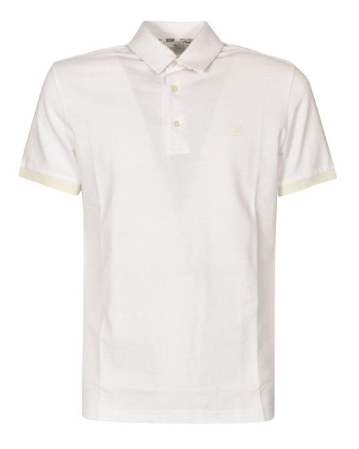 Etro White Logo Embroidered Regular Polo Shirt for men