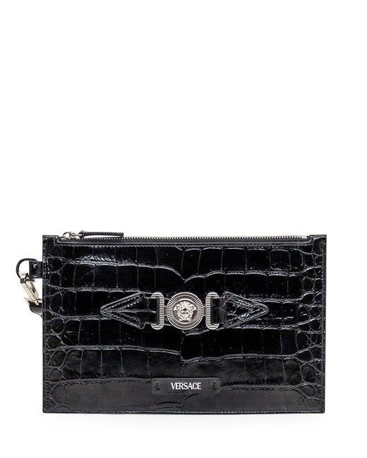 Versace Black Biggie Medusa Clutch Bag for men